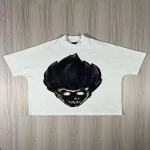 เสื้อยืดผู้ชายลำลองแนวสตรีทเสื้อครอปผ้าฝ้ายกราฟิกขนาดใหญ่ลายเทอร์รี่ - Product Image 5