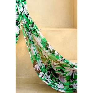 Conjunto de Traje de Encaje de 3 Piezas para Mujer, Verde, Sin Costuras, Chifón 100% Algodón, Transpirable, Corte Holgado - Product Image 6