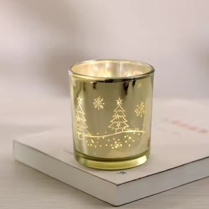 H.M.A Handicrafts White Candle <b>Jar</b> <b>with</b> <b>Wooden</b> <b>Lid</b> and Gold Interior Refillable Container for Bulk Use and Home Decor - Product Image 3
