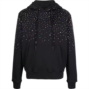 Pull en molleton de coton de diamant coloré personnalisé de haute qualité Sweats à capuche épais ornés de strass Processus Impex - Product Image 1