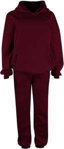 Conjunto Deportivo de Mujer, Diseño Sólido, Mezcla de Poliéster/Algodón, Estilo Urbano, Sudadera con Hombros Caídos, Pantalones Jogger, Decoración, Venta al Por Mayor - Product Image 5