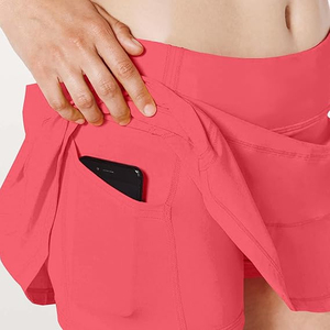 Couleurs unies vêtements de tennis femmes coton jupes de badminton et soutien-gorge de sport 2 pièces ensemble respirant Gym Fitness Sport jupes pour femme - Product Image 3