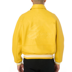 Veste d'hiver imperméable en cuir pour hommes blouson aviateur en cuir à logo personnalisé nouveau design en gros pour hommes - Product Image 4