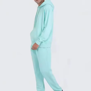 ชุดวอร์มสตรีทสไตล์ฤดูหนาวมีฮู้ดพิมพ์ลายผ้าฟลีซหนานุ่มแฟชั่นลำลอง - Product Image 3