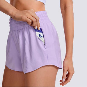 Custom Sports Wear Side Pocket Sports Shorts Solid Color Active Shorts Mid <b>Elastic</b> <b>Waist</b> Quick-Drying Running Shorts for Woman - Product Image 1