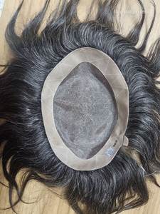 Men's Straight 38MM Mono Regular Model <b>Toupee</b> 100% Indian Remy Human Hair Wig Silk Base Closure Solution for Baldness - Product Image 3