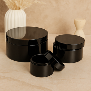 Handmade Modern Decorative <b>Storage</b> <b>Box</b> <b>Black</b> Round MDF Lacquerware with Glossy Finish <b>for</b> Jewelry & Home Decor Gift - Product Image 5