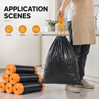 Vente en gros de sacs poubelle en plastique biodégradable jetables avec cordon de serrage