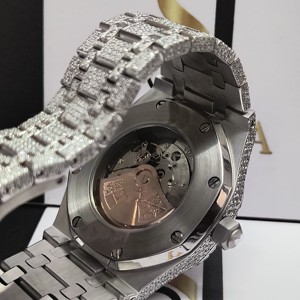 VVS Moissanite นาฬิกาสแตนเลสสำหรับผู้ชายปรับแต่งได้นาฬิกาแฟชั่นควอตซ์โบราณแบบกลไกนาฬิกาอะนาล็อกสไตล์ฮิปฮอป - Product Image 5