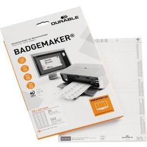 DURABLE BADGEMAKER Porte-badge et accessoire 60 x 30 mm, carton 150 g/m², 540 unités/paquet. DURABLE - Product Image 1