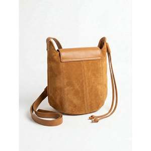 Bolso de Hombro Suave en Gamuza Genuina y Cuero Dollaro - Hecho en Italia - Art. 26074 - Product Image 4