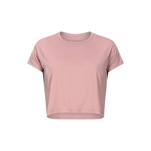Camiseta sin mangas de algodón de alta calidad XL para mujer, Chaleco corto de punto transpirable para gimnasio, estampado de logotipo personalizado para Yoga Casual - Product Image 2