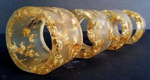 Resin with Golden Foil Handcrafted High Polished Beautiful Colorful Fashion Agate & <b>Metal</b> <b>Ring</b> <b>for</b> Wesdding - Product Image 2