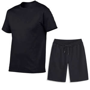 Ensemble t-shirt et short de haute qualité personnalisé 100% coton Street Wear hommes chemise ensemble surdimensionné goutte épaule chemise - Product Image 1