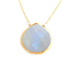 925 Sterling Silver Rainbow Moonstone Gemstone Pendentif Collier 12mm Coeur Forme Or Vermeil Lunette Percé Pierres Précieuses Bijoux - Product Image 1