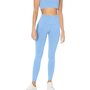 Leggings de Yoga Casuales de Cintura Alta para Mujer, de Secado Rápido, Transpirables, con Efecto Push-Up, de Spandex/Poliéster, Sólidos, Hasta la Rodilla, para Todas las Estaciones - Product Image 1