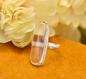 2025 haute qualité 925 argent Fine femmes Long ovale 10x30mm anneau classique blanc cristal Quartz éternité Vermeil lunette mariage - Product Image 3