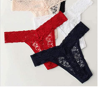 Celana Dalam Wanita Seksi Berenda Model Cheeky Hipster Bahan Polyester Pinggang Rendah ODM