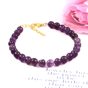 สร้อยข้อมือลูกปัดอเมทิสต์ทำมือสำหรับผู้หญิงเครื่องประดับอัญมณีหรูหราส่งออกแฟชั่น - Product Image 3