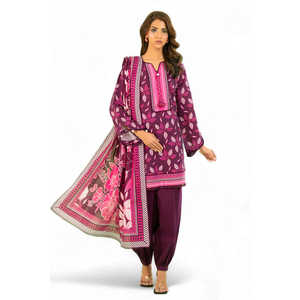 Ensemble Khaddar imprimé 3 pièces avec dupatta et taille élastique WNS-52037 - Product Image 5