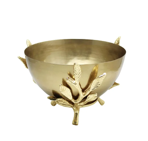 Soporte de Frutero de latón brillante/pulido con soporte antiguo decorativo Cuenco de lujo Cuenco de diseño moderno Pieza de diseño único - Product Image 6