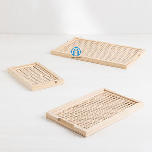 Bandejas de Mimbre Hechas a Mano de Estilo Japonés, Bandejas de Servicio de Mimbre Natural de Alta Calidad para Decoración de Postres - Product Image 6