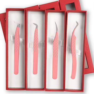 Pince à épiler pour extensions de cils, fabricant en gros, fournissant des modèles incurvés, droits et en forme de L pour une application de cils de haute précision - Product Image 1