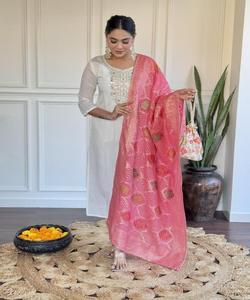 Simple nouveau à la mode prêt à l'emploi cousu Salwarkameez costume dames 3 pièces indien pakistanais Anarkali - Product Image 6