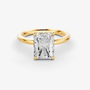 Anillo Solitario Clásico con Diamante Cultivado en Laboratorio de Corte Radiante de 0.56 Quilates, Impecable, EF-VVS2, en Oro Sólido de 14K, Joyería Fina, Regalo - Product Image 2