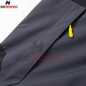 เสื้อแจ็กเก็ตกันฝนสีดำของผู้ชายขนาดพิเศษออกแบบได้เองขนาดพิเศษผ้าใบกันน้ำกันลมย้อมด้วยความร้อน - Product Image 4