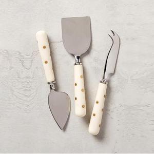 Herramientas para queso de acero inoxidable al por mayor, juego de rebanadoras de mantequilla chapadas en plata con mango de lazo rústico, incluye esparcidor de cuchillo para queso - Product Image 5