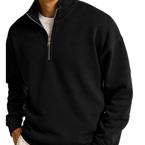 Sudadera de Forro Polar con Cierre de Cremallera de un Cuarto para Hombre, con Bolsillos Delanteros, Logotipo Personalizado al por Mayor, Ropa Urbana - Product Image 2