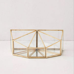 Marco de Metal de diseño moderno hecho a mano de calidad Superior, vidrio transparente, forma de tamaño personalizado, terrario con acabado dorado para decoración del hogar - Product Image 4