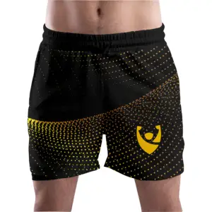 Topkwaliteit Gesublimeerde Short Voor Mannen Snel Droog Kort Met Borduurwerk Logo Karakter Patches Oem Hardloopshorts Gedrukt Foto 'S