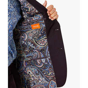 Completo da Uomo Tallia in Lana Vestibilità Classica, Giacca e Gilet Separati, Tessuto Rosso, Elegante e alla Moda per Ufficio, Taglia 38 - Product Image 3