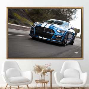 ภาพพิมพ์ลายหรูหราบนผ้าใบสำหรับคนรักรถมัสแตง,1P:กรอบสีทอง - Product Image 1