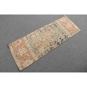 Alfombra Turca Vintage de 1.6x4.4 pies, Alfombra Persa Azul - Product Image 4