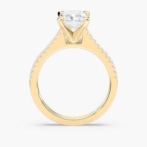Ensemble de bague de mariage en diamant de laboratoire taille radiant de 2,50 CTW |   Bandes de pavés |   Ensemble de mariage en or massif 14 carats - Product Image 3