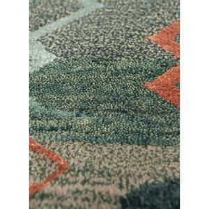 Tapis rectangulaire fait main en laine et soie de bambou Manchaha Green, noué à la main, 10 mm, patchwork, pour couloir et intérieur, modèle Les-2440 - Product Image 3