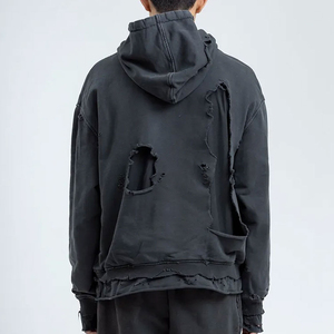 Sudadera con Capucha de Invierno para Hombre, Mezcla de Algodón Básica, Estilo Urbano, Diseño Desgastado Bordado, Alta Calidad, Precio Económico, Venta en Línea - Product Image 3