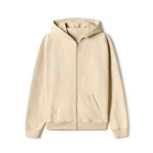 Sweat à capuche zippé en coton de haute qualité, coupe ample et courte, épaule tombante, broderie personnalisée, style hip-hop, anti-rétrécissement, streetwear de haute qualité - Product Image 6