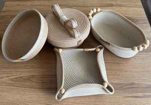 Manteles individuales gruesos de aislamiento térmico de cuerda de algodón tejido, manteles individuales para el hogar, posavasos, alfombrillas para cuencos - Product Image 3