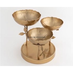 <b>Heavy</b> <b>Duty</b> Metal Made High Grade Gold Plated Dry Fruits And Other Food Items Serving Bowl For Home And Hotel Table Centerpiece - Product Image 1