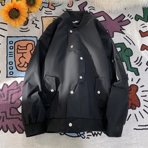 แจ็กเก็ตเบสบอลแนวสตรีทฮิปฮอปสำหรับผู้ชายเสื้อโค้ทโอเวอร์ไซส์เครื่องแบบนักศึกษาแจ็คเก็ตทรงหลวมสไตล์มหาวิทยาลัย - Product Image 1