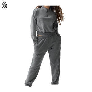 Ensembles d'hiver décontractés pour femmes de haute qualité, survêtement 100% coton, meilleure vente - Product Image 2