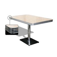Ensemble de banquettes d'angle en cuir PU rouge et blanc avec tables de salle à manger en stratifié Formica pour mobilier de restaurant, café, bar, diner