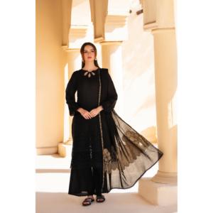 MIRAKHI Conjunto Casual de 3 Piezas: Camisa Chikanari con Bordado de Pollo y Dupatta de Chifón con Estampado LAWN JAQUARD -BIC-5200 - Product Image 6