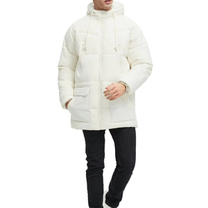 Vêtements décontractés à capuche pour l'hiver Veste polaire à col montant personnalisée de haute qualité pour hommes OEM Veste brillante pour hommes Vente en gros - Product Image 4