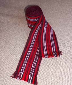 Ukrainian <b>Knitted</b> Wool <b>Belt</b> Handcrafted Cossack Style Red Sash Colorful Slavic Waistband Customized Width Unisex Gifts - Product Image 3