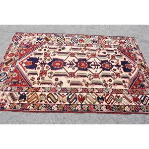 คลาสสิกสีเบจสีแดงพื้นที่ขนาดใหญ่พรมตุรกีพรมขนสัตว์4.5x6.9ฟุตแบบนามธรรมมีน้ำยางหนา10มม. - Product Image 3